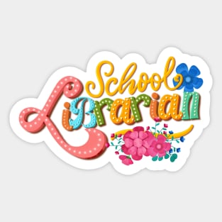 School librarian floral design Sticker